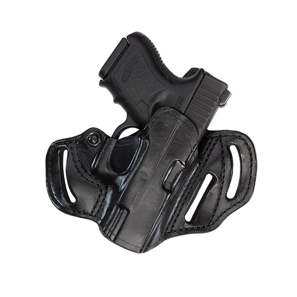 thumbnail image 2 of Taurus 905 9mm Revolver Leather 2 Slot Pancake Belt Holster CCW BLACK RH 2 of 10