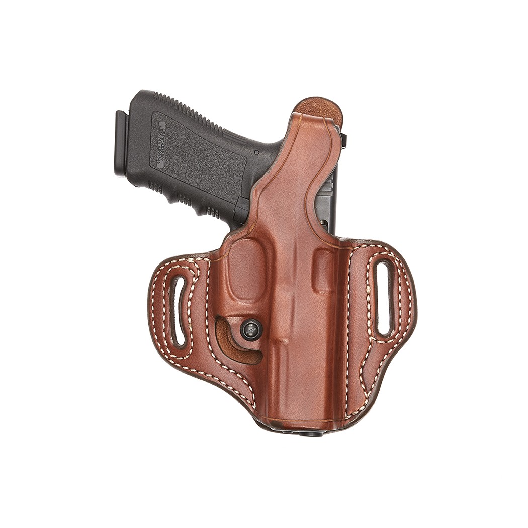Varied Sizes Smooth Side Aker Black Leather Pistol Police Belt 