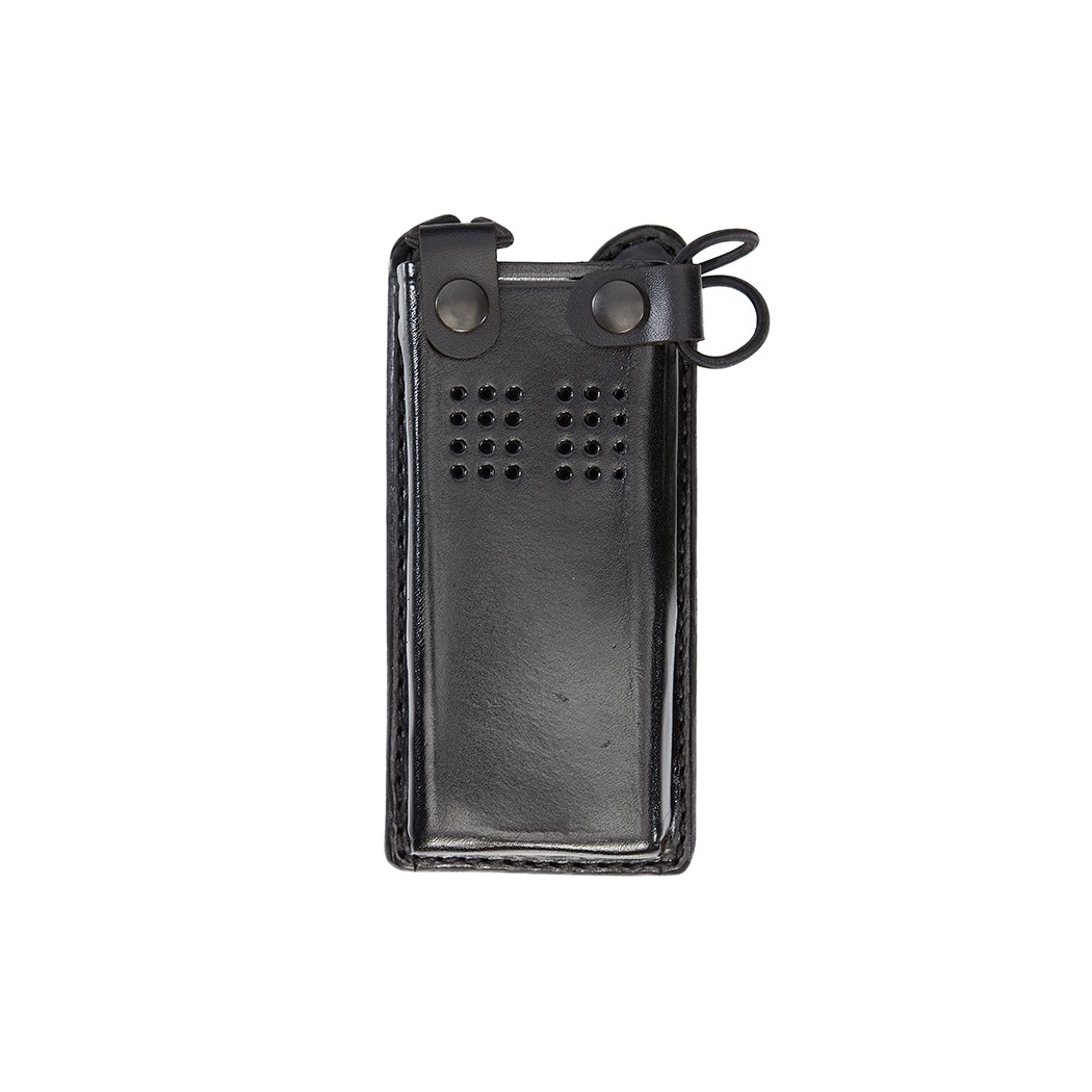 Cobra Tufskin Genuine Leather Universal Police Radio Holder EMS Black Hardware 