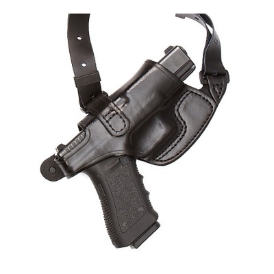 Aker Black Leather Pistol Police Belt Smooth Side Varied Sizes 