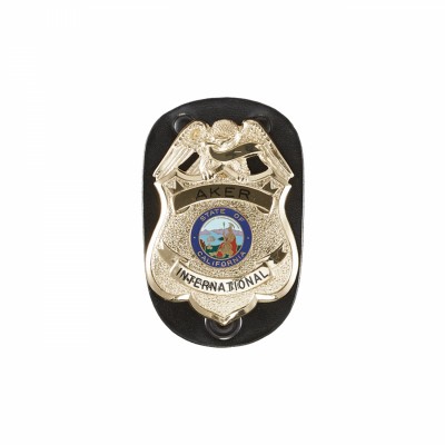 Aker Leather A691-BP Recessed Shield Badge Holder Black 