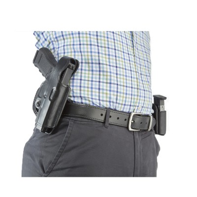 Aker Leather B21 Concealed Carry Gun Dress Belt EDC Plain Black Waist 40 for sale online 